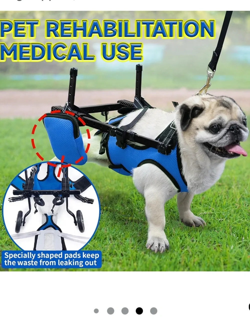 Adjustable Dog Wheelchair Harness S